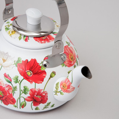 Чайник "БЕЛЫЕ МАКИ" со встроенным свистком и фильтром 1000 мл AGNESS 916-435-6