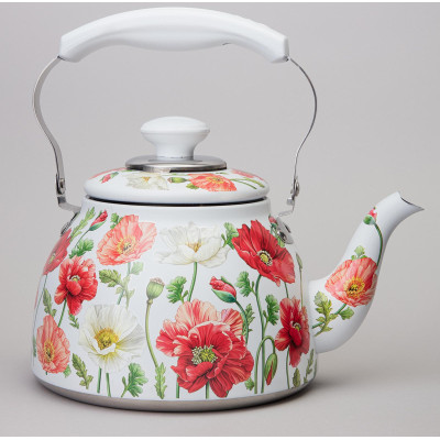 Чайник "БЕЛЫЕ МАКИ" со встроенным свистком и фильтром 1500 мл AGNESS 916-436