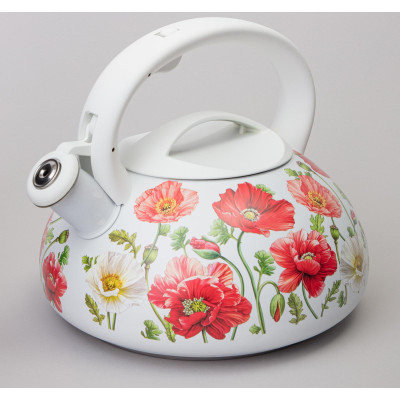 Чайник "БЕЛЫЕ МАКИ" со свистком 3 л AGNESS 916-437-2