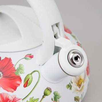 Чайник "БЕЛЫЕ МАКИ" со свистком 3 л AGNESS 916-437-4