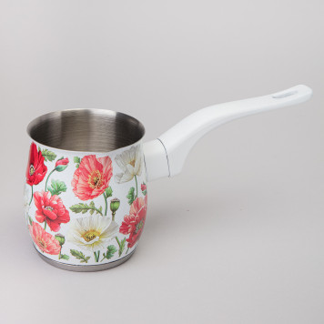 Турка "БЕЛЫЕ МАКИ" 340 мл мал=12шт AGNESS 916-438-2