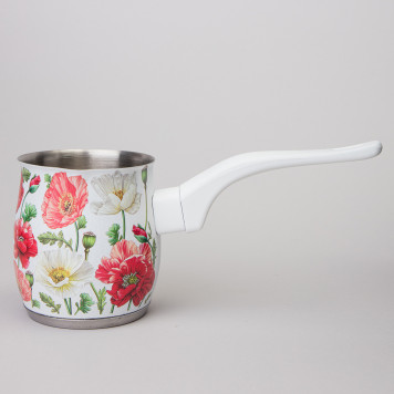 Турка "БЕЛЫЕ МАКИ" 340 мл мал=12шт AGNESS 916-438