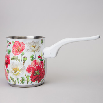 Турка "БЕЛЫЕ МАКИ" 680 мл мал=12шт AGNESS 916-439