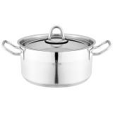 Кастрюля 20x10 см 2, 8 л высококачественная нерж сталь 18/10 с крышкой нжс AGNESS 916-457