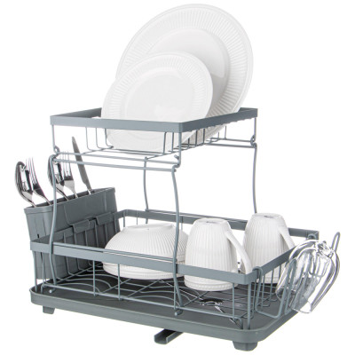 Сушилка для посуды серая 43*30*31 см (кор-6шт) AGNESS 917-104-1