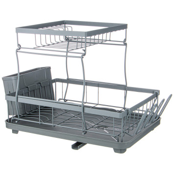 Сушилка для посуды серая 43*30*31 см (кор-6шт) AGNESS 917-104