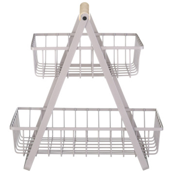 Корзина для фруктов с деревянной ручкой 27.5*17.5*29 см (кор=6шт) AGNESS 917-123-2