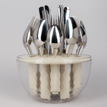 Набор столовых приборов на вращающейся подставке, 24пр., сталь 18/10 AGNESS 922-022-3