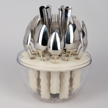 Набор столовых приборов на вращающейся подставке, 24пр., сталь 18/10 AGNESS 922-022-4