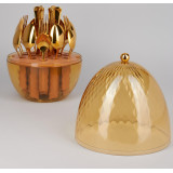 Набор столовых приборов на вращающейся подставке, 24пр., сталь 18/10, пвд покрытие AGNESS 922-023