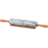 Скалка мраморная с деревянными ручками длина=46 см диаметр=6 см (кор=6шт.) AGNESS 925-108