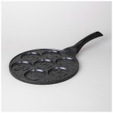 Сковорода " СМАЙЛ" с антипригар." мраморным" покрытием, диа. 26.5 см.(кор=6шт) AGNESS 932-003