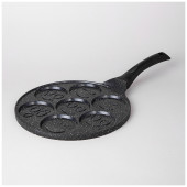 Сковорода " СМАЙЛ" с антипригар." мраморным" покрытием, диа. 26.5 см.(кор=6шт) AGNESS 932-003