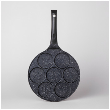 Сковорода " СМАЙЛ" с антипригар." мраморным" покрытием, диа. 26.5 см.(кор=6шт) AGNESS 932-003-2