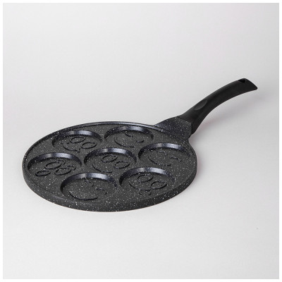 Сковорода " СМАЙЛ" с антипригар." мраморным" покрытием, диа. 26.5 см.(кор=6шт) AGNESS 932-003