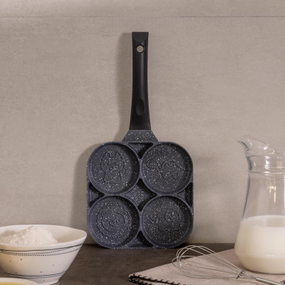 Сковорода " СМАЙЛ" с " МРАМОРНЫМ" антипригар.покрытием диа. 18, 5 см, высота 2, 5см AGNESS 932-006-1