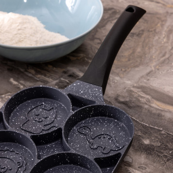 Сковорода " СМАЙЛ" с " МРАМОРНЫМ" антипригар.покрытием диа. 18, 5 см, высота 2, 5см AGNESS 932-006-2