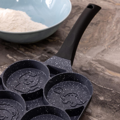 Сковорода " СМАЙЛ" с " МРАМОРНЫМ" антипригар.покрытием диа. 18, 5 см, высота 2, 5см AGNESS 932-006-2