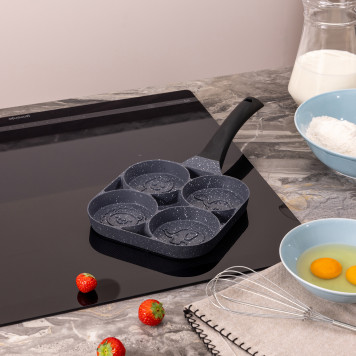 Сковорода " СМАЙЛ" с " МРАМОРНЫМ" антипригар.покрытием диа. 18, 5 см, высота 2, 5см AGNESS 932-006