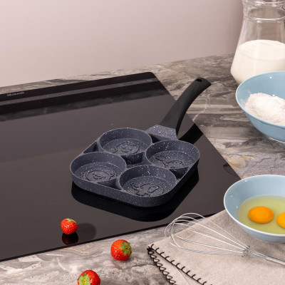 Сковорода " СМАЙЛ" с " МРАМОРНЫМ" антипригар.покрытием диа. 18, 5 см, высота 2, 5см AGNESS 932-006