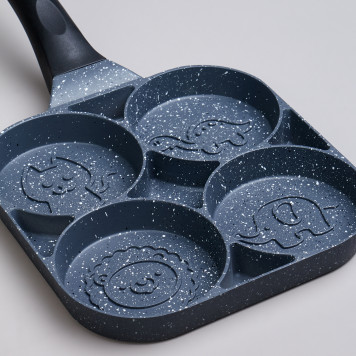 Сковорода " СМАЙЛ" с " МРАМОРНЫМ" антипригар.покрытием диа. 18, 5 см, высота 2, 5см AGNESS 932-006-4