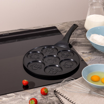 Сковорода " FUNNY ZOO" с антипригар.покрытием диаметр=26.5 см.на 7 порций (кор=6шт.) AGNESS 932-010