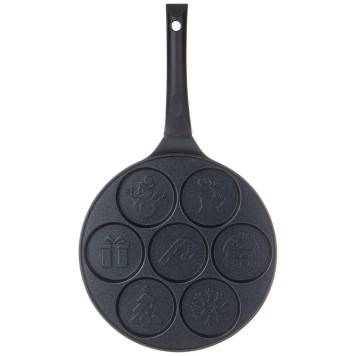 Сковорода " ЗИМНЯЯ ЗАБАВА" для оладий с антипригар.покрытием диаметр=26.5 см.(кор=6шт) AGNESS 932-025-2