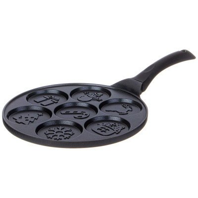 Сковорода " ЗИМНЯЯ ЗАБАВА" для оладий с антипригар.покрытием диаметр=26.5 см.(кор=6шт) AGNESS 932-025