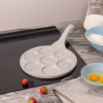 Сковорода " СМАЙЛ" для оладий с антипригар.покрытием диаметр=26.5 см.(кор=6шт) AGNESS 932-029