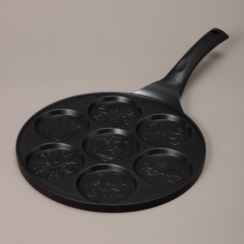 Сковорода " FLOWER STORY" для оладий с антипригар.покрытием диаметр=26.5 см AGNESS 932-031-3