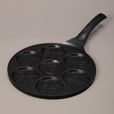 Сковорода " FLOWER STORY" для оладий с антипригар.покрытием диаметр=26.5 см AGNESS 932-031-3