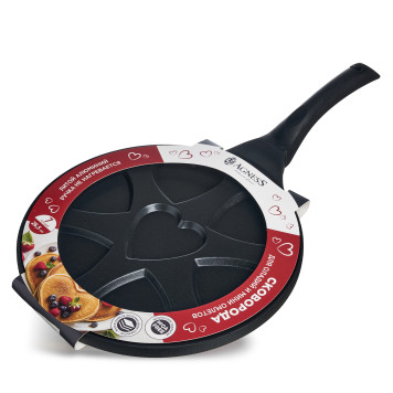 Сковорода " СЕРДЦЕ" для оладий с антипригар.покрытием диаметр=26.5 см. AGNESS 932-032-2