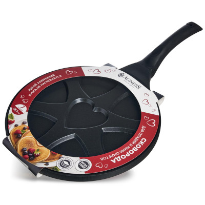 Сковорода " СЕРДЦЕ" для оладий с антипригар.покрытием диаметр=26.5 см. AGNESS 932-032-2