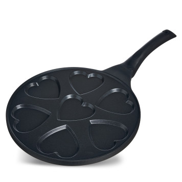 Сковорода " СЕРДЦЕ" для оладий с антипригар.покрытием диаметр=26.5 см. AGNESS 932-032