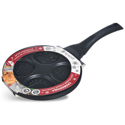 Сковорода " ЗИМНЯЯ ЗАБАВА" для оладий с антипригар.покрытием диаметр=21.5 см. AGNESS 932-033-3