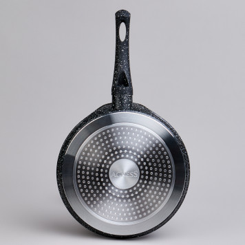 Сковорода блинная с антипригарным покрытием "BLACK MARBLE", 22х2см, индукционное дно AGNESS 932-522-3