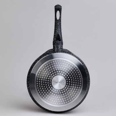 Сковорода блинная с антипригарным покрытием "BLACK MARBLE", 22х2см, индукционное дно AGNESS 932-522-3