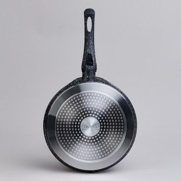 Сковорода блинная с антипригарным покрытием "BLACK MARBLE", 24х2см, индукционное дно AGNESS 932-523-3