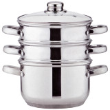 Кастрюля-пароварка 3-х ярусная, 4 предмета, серия " CLASSIC" диаметр=18см, 2, 5л (кор=4шт.) AGNESS 933-501