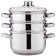 Кастрюля-пароварка 3-х ярусная, 4 предмета, серия " CLASSIC" диаметр=18см, 2, 5л (кор=4шт.) AGNESS 933-501