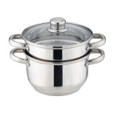 Кастрюля-пароварка 2-х ярусная, 3 предмета, серия " CLASSIC" диаметр=20см, 3, 2л (кор=4шт.) AGNESS 933-503