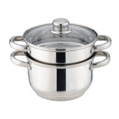 Кастрюля-пароварка 2-х ярусная, 3 предмета, серия " CLASSIC" диаметр=20см, 3, 2л (кор=4шт.) AGNESS 933-503