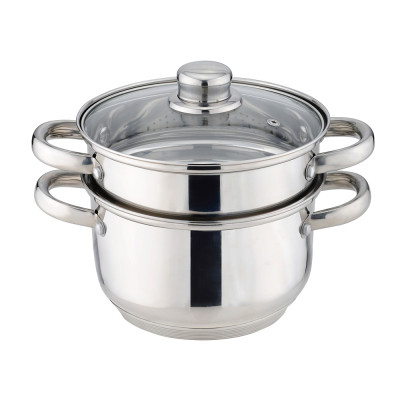 Кастрюля-пароварка 2-х ярусная, 3 предмета, серия " CLASSIC" диаметр=20см, 3, 2л (кор=4шт.) AGNESS 933-503