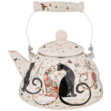 Чайник эмалированный, 3,0л, серия "ПАРИЖСКИЕ КОТЫ" AGNESS 934-392
