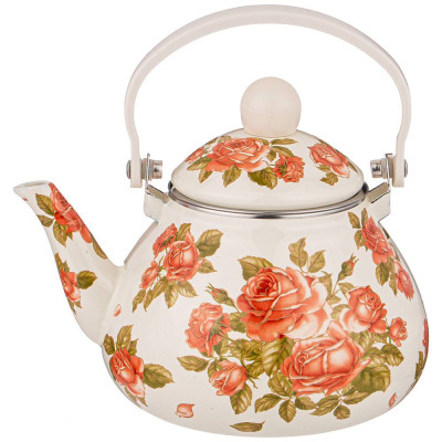 Чайник эмалированный со съемным фильтром из нжс, серия "КОРЕЙСКАЯ РОЗА" 1,3 л AGNESS 934-395