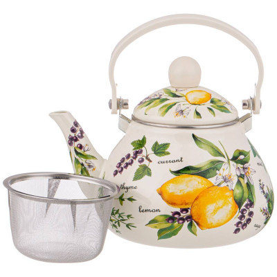 Чайник эмалированный со съемным фильтром из нжс, серия" СЕКРЕТНЫЕ ИНГРЕДИЕНТЫ" 1,3 л AGNESS 934-420-1