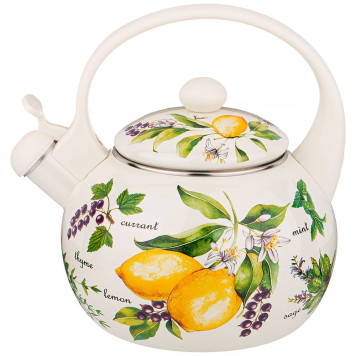 Чайник эмалированный со свистком, серия " СЕКРЕТНЫЕ ИНГРЕДИЕНТЫ" 2,2л, индукционное дно AGNESS 934-424