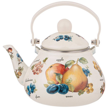 Чайник эмалированны со съемным фильтром из нжс, серия "ФРУКТЫ" 1,3 л AGNESS 934-425