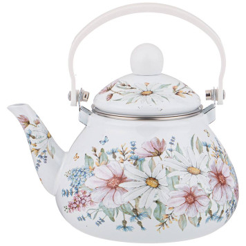 Чайник эмалированный со съемным фильтром из нжс, серия "ДВОРЦОВЫЙ ПАРК"1,3 л AGNESS 934-430