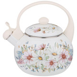 Чайник эмалированный со свистком, серия "ДВОРЦОВЫЙ ПАРК"2,2л, индукционное дно AGNESS 934-434